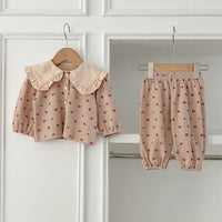 Load image into Gallery viewer, 2 Pieces Set Baby Kid Girls Flower Print Tops And Pants Wholesale 240111162
