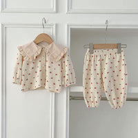 Load image into Gallery viewer, 2 Pieces Set Baby Kid Girls Flower Print Tops And Pants Wholesale 240111162
