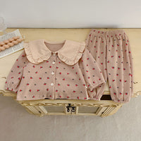 Load image into Gallery viewer, 2 Pieces Set Baby Kid Girls Flower Print Tops And Pants Wholesale 240111162
