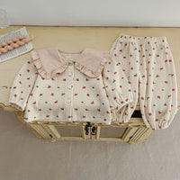 Load image into Gallery viewer, 2 Pieces Set Baby Kid Girls Flower Print Tops And Pants Wholesale 240111162
