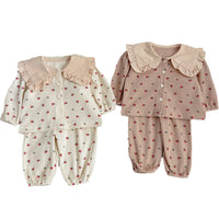 Load image into Gallery viewer, 2 Pieces Set Baby Kid Girls Flower Print Tops And Pants Wholesale 240111162
