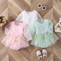 Load image into Gallery viewer, Baby Kid Girls Flower Embroidered Rompers Wholesale 24011122
