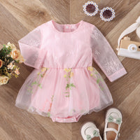 Load image into Gallery viewer, Baby Kid Girls Flower Embroidered Rompers Wholesale 24011122
