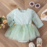 Load image into Gallery viewer, Baby Kid Girls Flower Embroidered Rompers Wholesale 24011122
