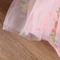 Load image into Gallery viewer, Baby Kid Girls Flower Embroidered Rompers Wholesale 24011122
