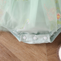 Load image into Gallery viewer, Baby Kid Girls Flower Embroidered Rompers Wholesale 24011122
