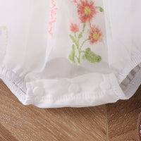 Load image into Gallery viewer, Baby Kid Girls Flower Embroidered Rompers Wholesale 24011122
