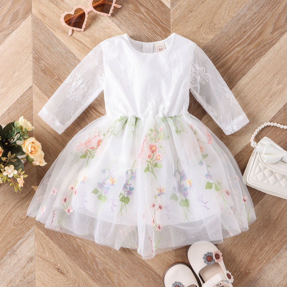 Baby Kid Girls Flower Embroidered Dresses Wholesale 24011123