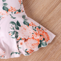 Load image into Gallery viewer, 2 Pieces Set Baby Kid Girls Solid Color Print Rompers And Flower Pants Wholesale 24011126
