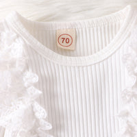 Load image into Gallery viewer, 2 Pieces Set Baby Kid Girls Solid Color Print Rompers And Flower Pants Wholesale 24011126
