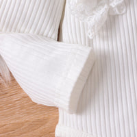 Load image into Gallery viewer, 2 Pieces Set Baby Kid Girls Solid Color Print Rompers And Flower Pants Wholesale 24011126
