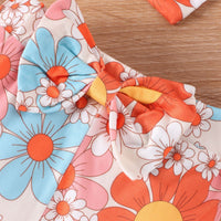Load image into Gallery viewer, 2 Pieces Set Baby Kid Girls Solid Color Print Rompers And Flower Pants Wholesale 24011126
