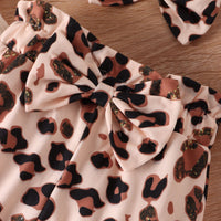 Load image into Gallery viewer, 2 Pieces Set Baby Kid Girls Solid Color Print Rompers And Flower Pants Wholesale 24011126
