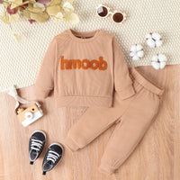 Load image into Gallery viewer, 2 Pieces Set Baby Kid Girls Color-blocking Tops And Solid Color Pants Wholesale 24011128

