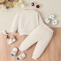 Load image into Gallery viewer, 2 Pieces Set Baby Kid Girls Color-blocking Tops And Solid Color Pants Wholesale 24011128
