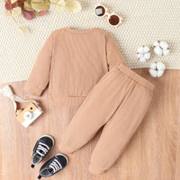 Load image into Gallery viewer, 2 Pieces Set Baby Kid Girls Color-blocking Tops And Solid Color Pants Wholesale 24011128
