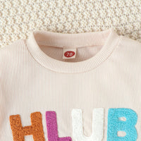 Load image into Gallery viewer, 2 Pieces Set Baby Kid Girls Color-blocking Tops And Solid Color Pants Wholesale 24011128
