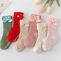 Load image into Gallery viewer, Baby Kid Girls Solid Color Bow Accessories Socks Wholesale 24011130
