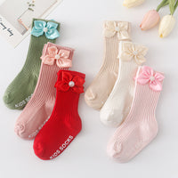 Load image into Gallery viewer, Baby Kid Girls Solid Color Bow Accessories Socks Wholesale 24011130
