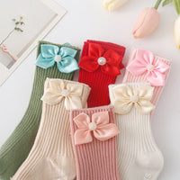 Load image into Gallery viewer, Baby Kid Girls Solid Color Bow Accessories Socks Wholesale 24011130
