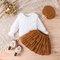 Load image into Gallery viewer, 2 Pieces Set Kid Girls Solid Color Tops And Skirts Wholesale 24011132
