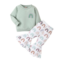Load image into Gallery viewer, 2 Pieces Set Baby Kid Girls Rainbow Tops And Pants Wholesale 24011133
