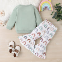 Load image into Gallery viewer, 2 Pieces Set Baby Kid Girls Rainbow Tops And Pants Wholesale 24011133
