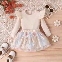 Load image into Gallery viewer, 2 Pieces Set Baby Kid Girls Solid Color Tops Flower And Embroidered Skirts Wholesale 24011134
