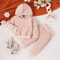 Load image into Gallery viewer, 2 Pieces Set Baby Kid Girls Boys Solid Color Hoodies Sweatshirts And Pants Wholesale 24011138

