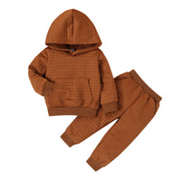 Load image into Gallery viewer, 2 Pieces Set Baby Kid Girls Boys Solid Color Hoodies Sweatshirts And Pants Wholesale 24011138
