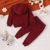 Load image into Gallery viewer, 2 Pieces Set Baby Kid Girls Boys Solid Color Hoodies Sweatshirts And Pants Wholesale 24011138
