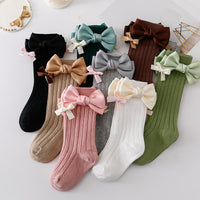 Load image into Gallery viewer, Baby Kid Girls Solid Color Bow Accessories Socks Wholesale 24011142
