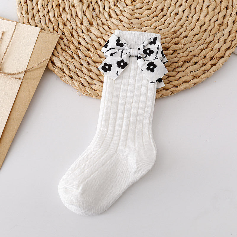 Baby Kid Girls Solid Color Bow Accessories Socks Wholesale 24011143