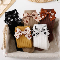 Load image into Gallery viewer, Baby Kid Girls Solid Color Bow Accessories Socks Wholesale 24011143
