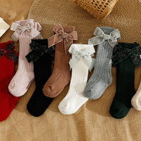 Load image into Gallery viewer, Baby Kid Girls Solid Color Bow Accessories Socks Wholesale 24011147
