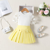 Load image into Gallery viewer, 2 Pieces Set Baby Kid Girls Solid Color Tops And Skirts Wholesale 24011151
