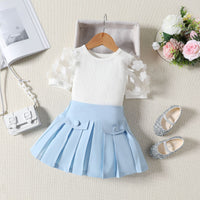 Load image into Gallery viewer, 2 Pieces Set Baby Kid Girls Solid Color Tops And Skirts Wholesale 24011151
