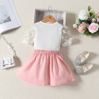 Load image into Gallery viewer, 2 Pieces Set Baby Kid Girls Solid Color Tops And Skirts Wholesale 24011151
