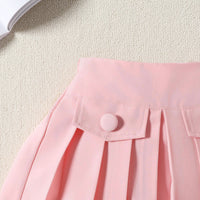 Load image into Gallery viewer, 2 Pieces Set Baby Kid Girls Solid Color Tops And Skirts Wholesale 24011151
