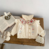 Load image into Gallery viewer, Baby Kid Girls Flower Embroidered Cardigan Wholesale 24011159
