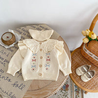 Load image into Gallery viewer, Baby Kid Girls Flower Embroidered Cardigan Wholesale 24011159
