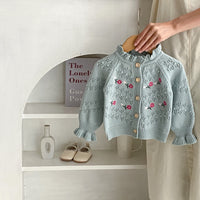 Load image into Gallery viewer, Baby Kid Girls Flower Embroidered Cardigan Wholesale 24011162

