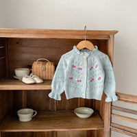 Load image into Gallery viewer, Baby Kid Girls Flower Embroidered Cardigan Wholesale 24011162
