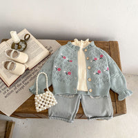 Load image into Gallery viewer, Baby Kid Girls Flower Embroidered Cardigan Wholesale 24011162
