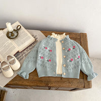 Load image into Gallery viewer, Baby Kid Girls Flower Embroidered Cardigan Wholesale 24011162
