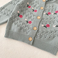 Load image into Gallery viewer, Baby Kid Girls Flower Embroidered Cardigan Wholesale 24011162
