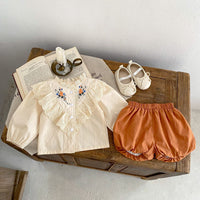 Load image into Gallery viewer, 2 Pieces Set Baby Kid Girls Flower Tops And Solid Color Shorts Wholesale 24011180
