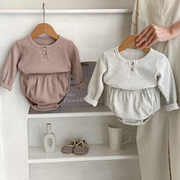 Load image into Gallery viewer, 2 Pieces Set Baby Girls Solid Color Tops And Shorts Wholesale 24011195
