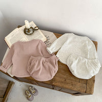 Load image into Gallery viewer, 2 Pieces Set Baby Girls Solid Color Tops And Shorts Wholesale 24011195
