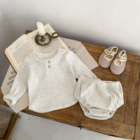 Load image into Gallery viewer, 2 Pieces Set Baby Girls Solid Color Tops And Shorts Wholesale 24011195
